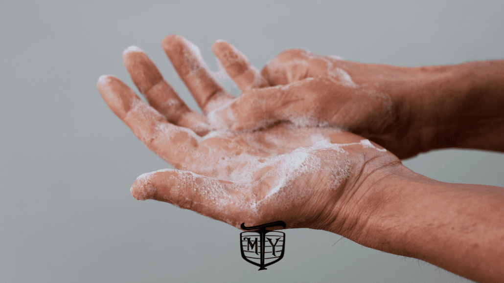 washing hands mother trucker yoga 