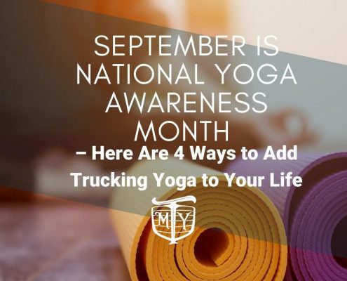 September Is National Yoga Awareness Month – Here Are 4 Ways to Add Trucking Yoga to Your Life mother trucker yoga blog cover image