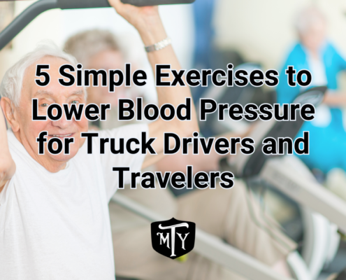 5 Simple Exercises to Lower Blood Pressure for Truck Drivers and Travelers Cover Image Mother Trucker Yoga